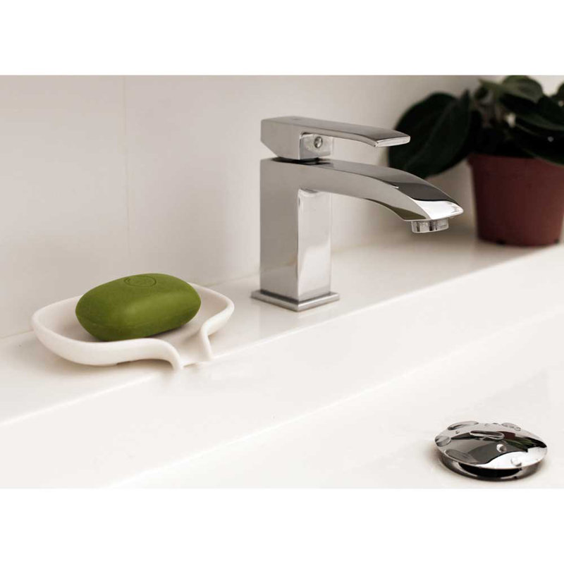 Soap Dish, 2.5 cm H x 13.5 cm W x 10.5 cm D, White