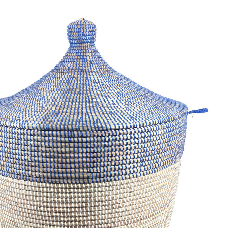 Low Storage Two-Tone Basket, White/Purple