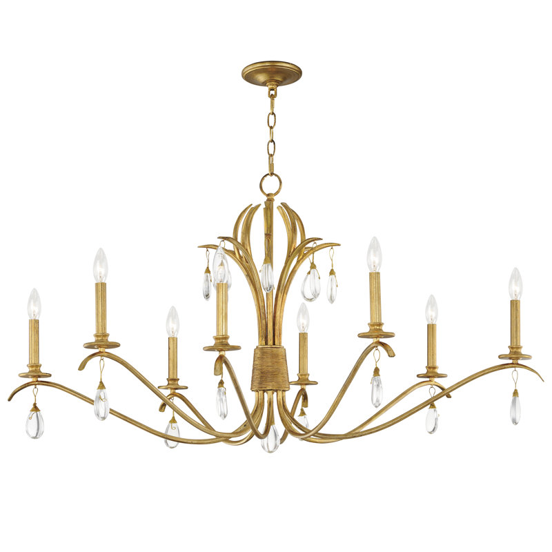Stretford 8 - Light Steel Dimmable Classic / Traditional Chandelier