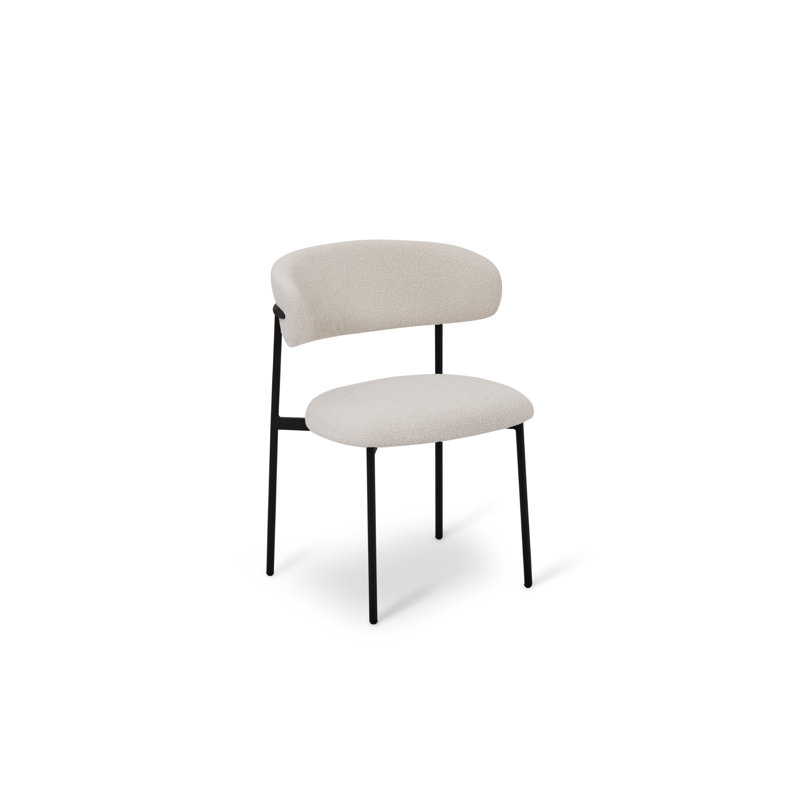Ensley 49cm H Polyester Upholstered Side Chair in White