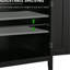 Buffet pour le vestibule, la cuisine ou le bar à café, armoire noire avec 2 portes et une étagère réglable à trois niveaux.