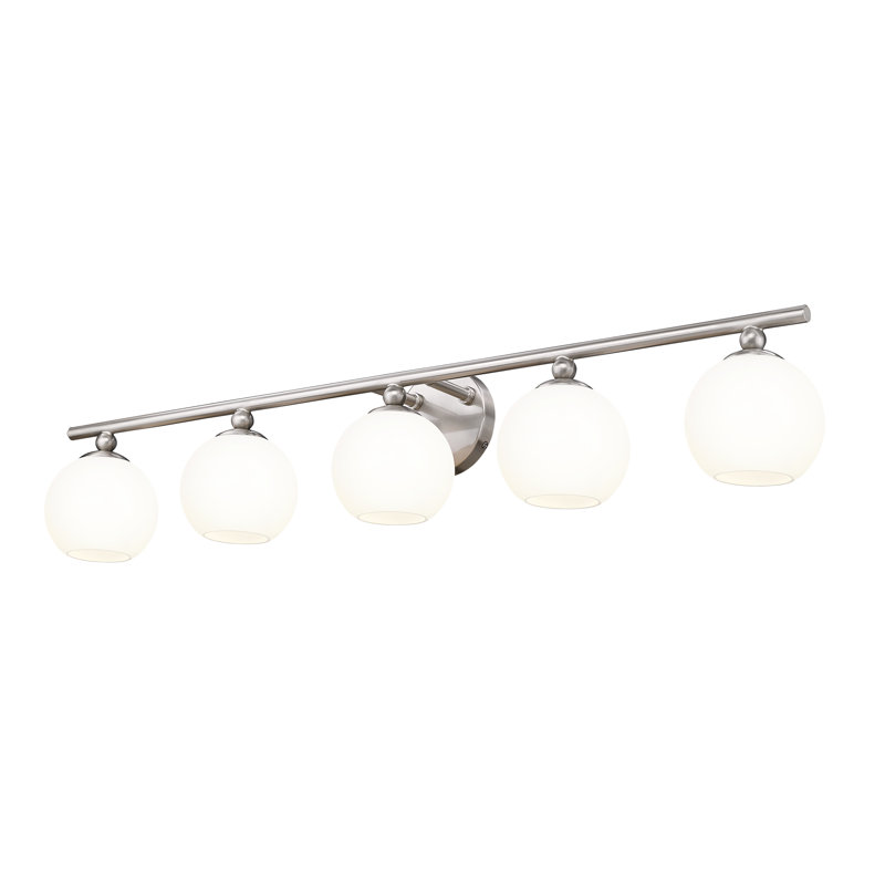 Éclairage de salle de bain à intensité variable à 5 lumières Blaikley, Nickel brossé