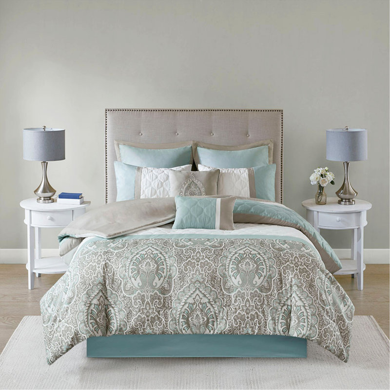 Ensemble d'édredon 8 pièces pour grand lit, Édredon grand + 7 pièces supplémentaires