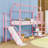 Dreamy House-Shaped Loft Bed With Stairs, Slide And Storage Shelves-581985378-581985389