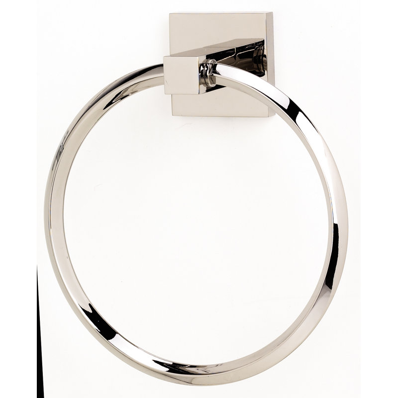 Contemporary II Wall Mounted Towel Ring, Polished Nickel