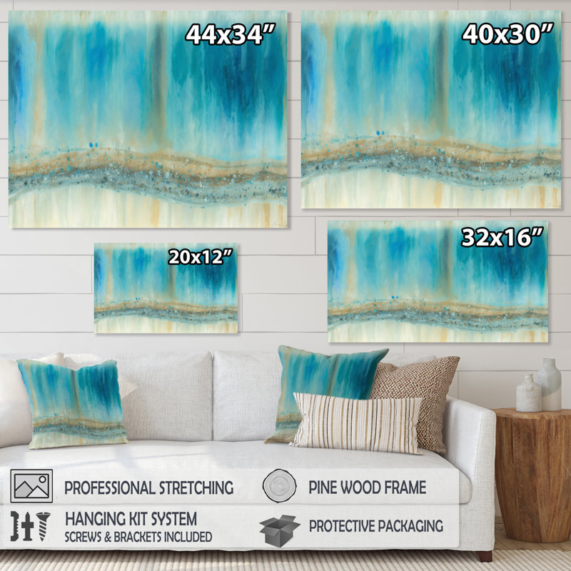 «Restless River In The Rain V», reproduction sur toile, H 12 po x l 20 po x P 1 po, Toile tendue