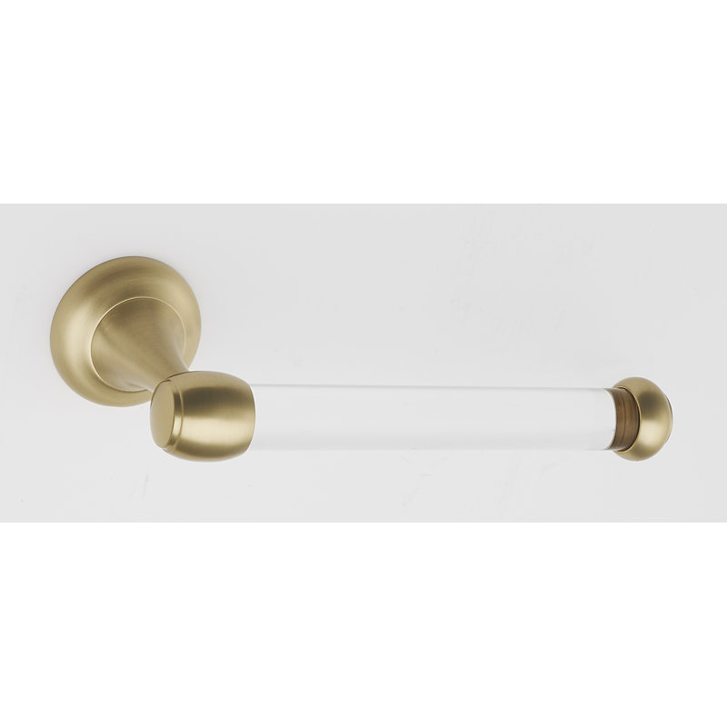 Royale Acrylic Bath Wall Mount Toilet Paper Holder, Satin Brass