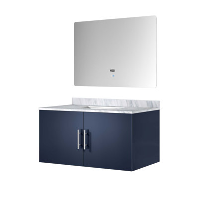 Luxurious Bath Vanity With Premium Marble Top And LED Mirror For Stylish Bathroom