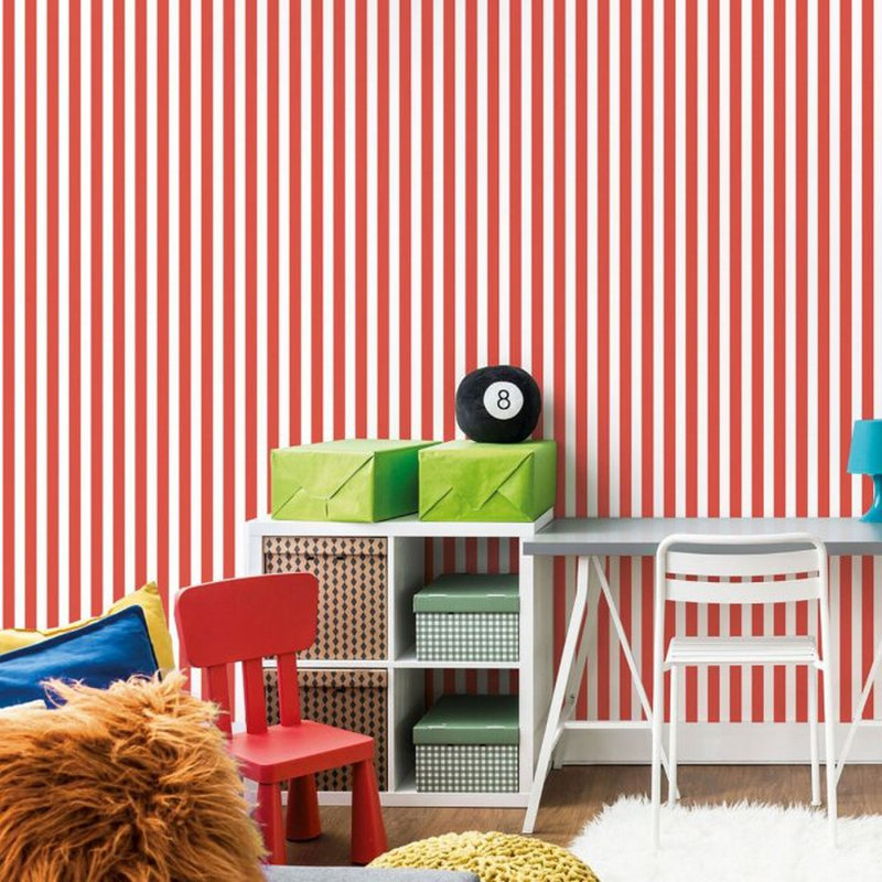 Deljan 10m x 53cm Matte Wallpaper Roll, Red