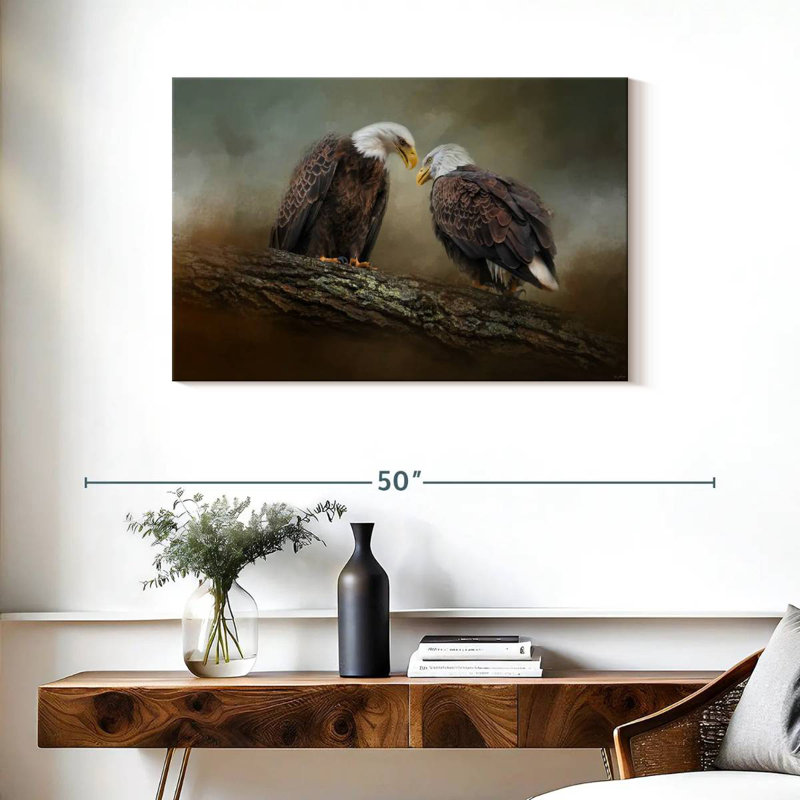 Quiet Conversation Bald Eagles, H 24 po x l 36 po