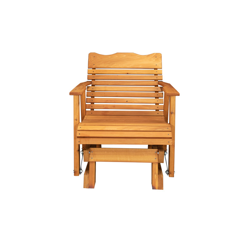 Chaise d'extérieur coulissante en bois massif Letourneau, Rouge
