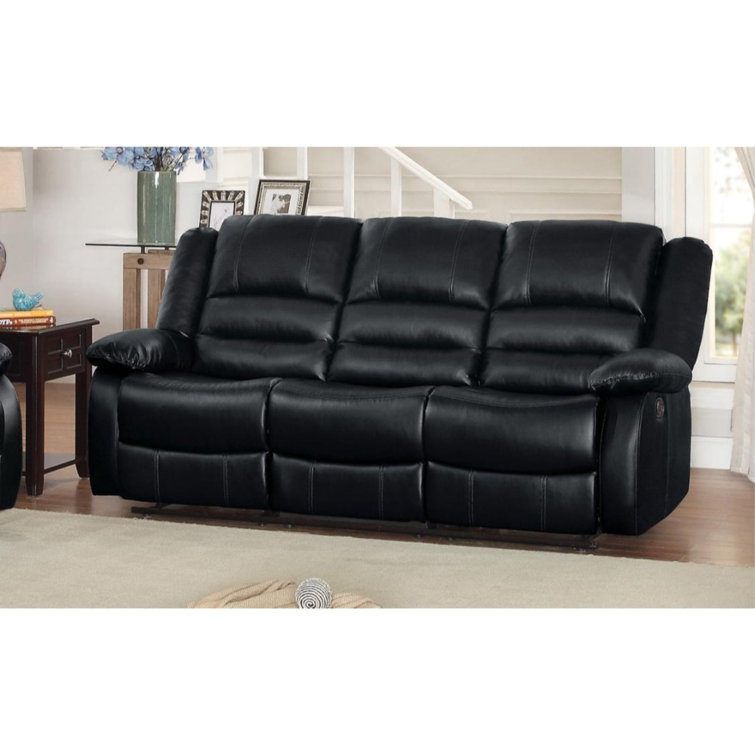 Winston Porter Lipan 82'' Faux Leather Reclining Sofa 