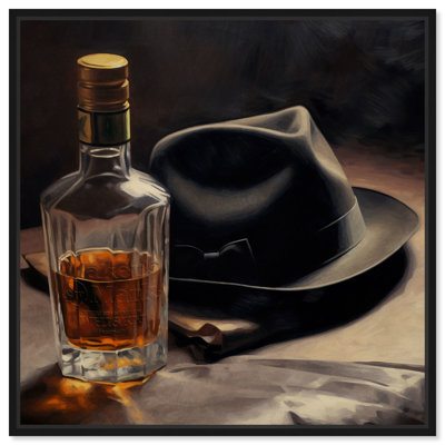 Notoriart Whiskey And Vintage Hat Ii Gallery Bar Cart Art For