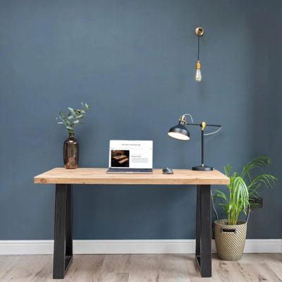 Rustic Office Desk - Chunky Tri Legs