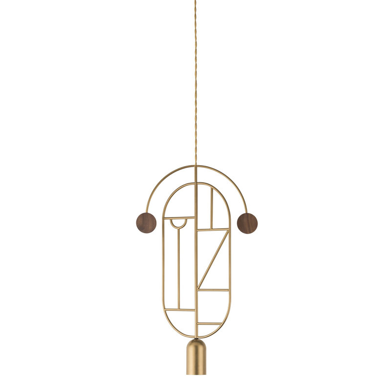 Wooden Dots 1 - Light Pendant, Walnut, Brass