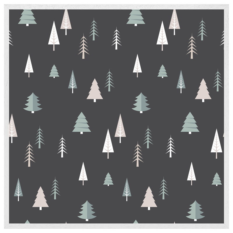 Arratoon Christmas Winter Forest - Single Picture Frame Print, 76cm H x 76cm W x 4cm D, White