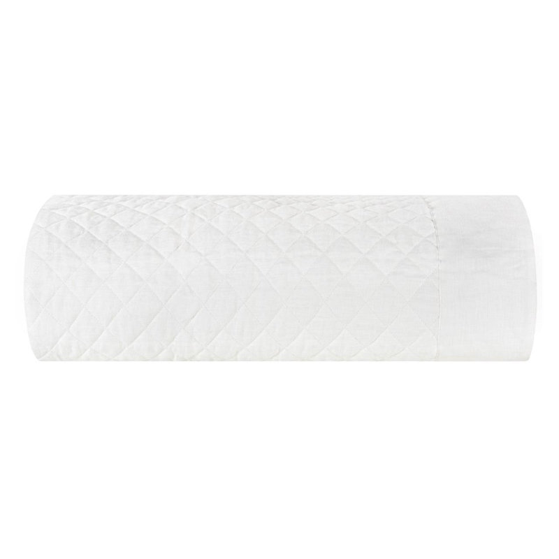Hudson Linen_Quilted Coverlet, White