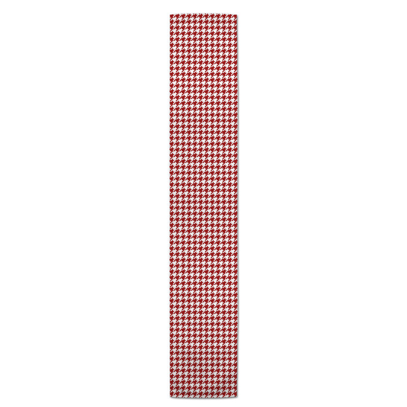 Chemin de table en losanges pointillé Nalston, 72 po x 16 po, Rouge, Pied-de-poule