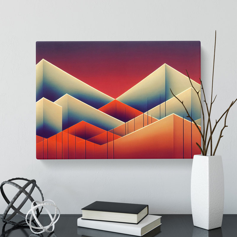 Heartwarming Abstract Mountains - Wrapped Canvas, 35cm H x 50cm W x 3cm D