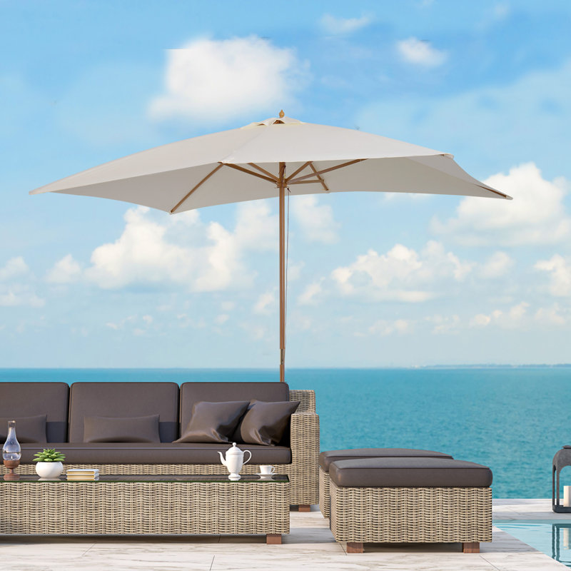 Parasol de marché rectangulaire 7 pi x 10 pi Kingsdown, Beige