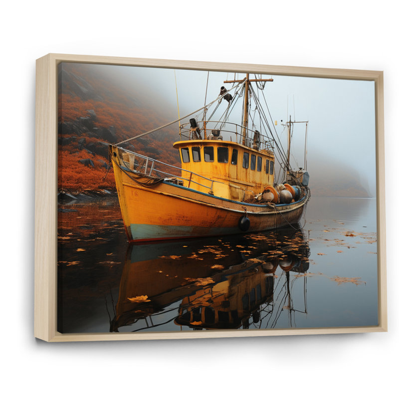 Canada Misty Harbor - impression, Cadre naturel flottant, H 24 po x l 32 po x P 1 po