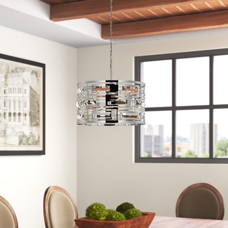 Sybil 3 - Light Dimmable Drum Chandelier