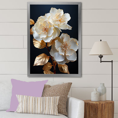 Hortensia baroque blanc et or III