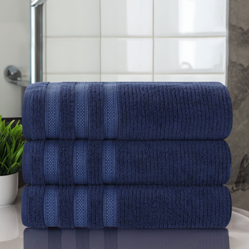 Ensemble de serviettes de bain Emiliah Zero Twist, Bleu marine