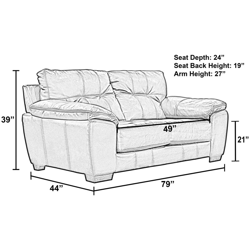 Peosta 79" Pillow Top Arm Loveseat with Reversible Cushions, Chocolate
