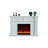 White Solid Wood Electric Fireplace