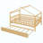 Wooden House Bed With Twin Trundle For Kids, Space-Saving And Durable Design