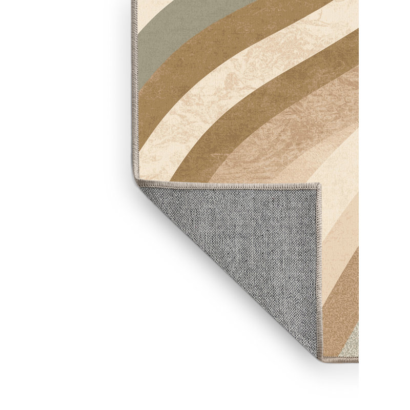 Tapis beige délavé à la machine Pacchiana, 2 x 5