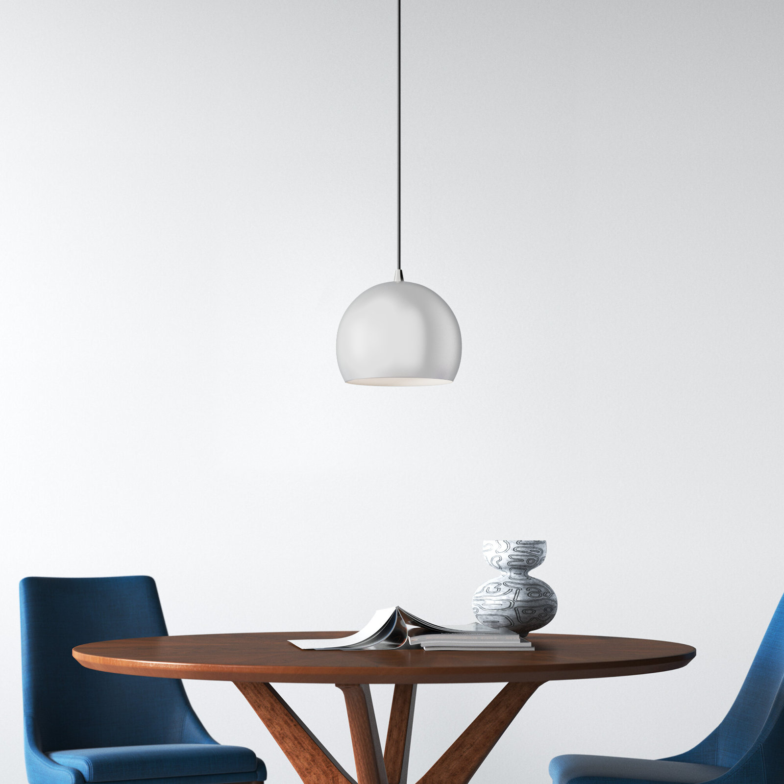 Schultz Dimmable Globe Single Light Pendant, Brushed Aluminum