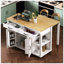 Îlot de cuisine extensible avec table de salle à manger, rangement interne et prises de courant pour une utilisation polyvalente et une utilisation efficace de l'espace-125572216