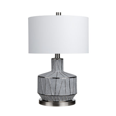 27.25" Ceramic Table Lamp With White Shade