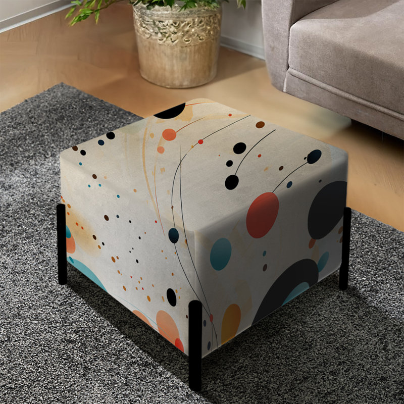 Motif à pois rétro Futurism - repose-pieds carré à pois