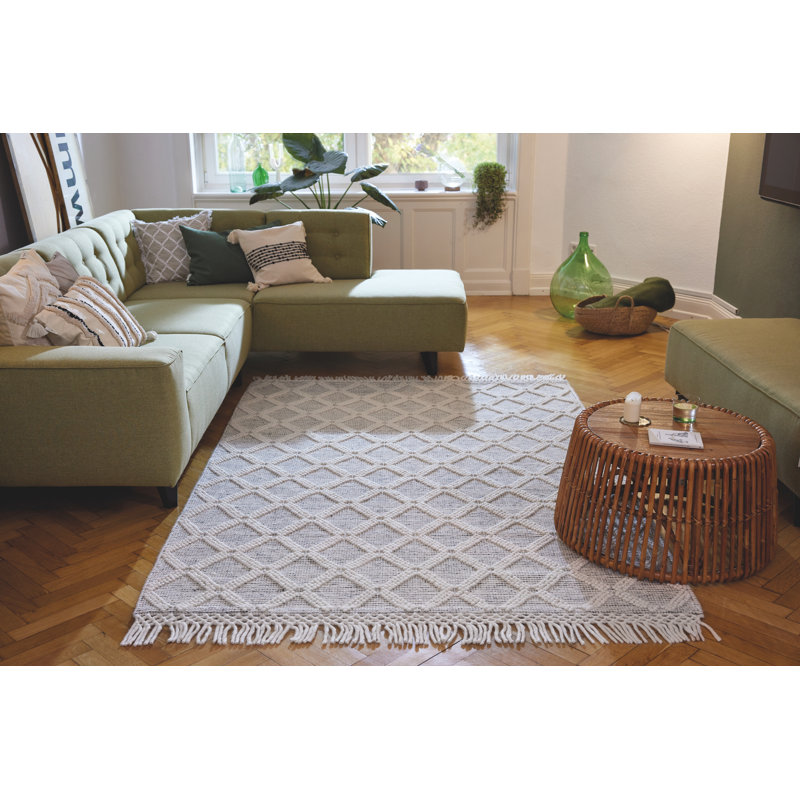 Macrame Geometric Hand Woven Area Rug, Rectangle 140 x 200cm