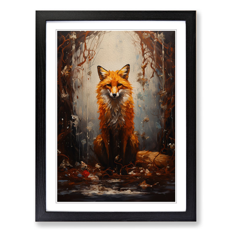 Fox Informel No.2 - Framed Print, Black Framed, 46cm H x 34cm W