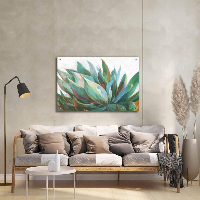 Art mural en verre «Agave» par Danhui Nai, H 24 po x l 36 po x P 0,2 po