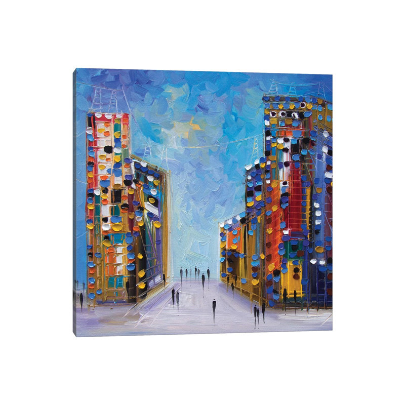 NYC by Ekaterina Ermilkina - Painting on Canvas, 45.72 cm H x 45.72 cm W x 1.91 cm D, Wrapped Canvas