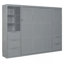 Grand lit escamotable mural avec placard, tiroirs et tablettes