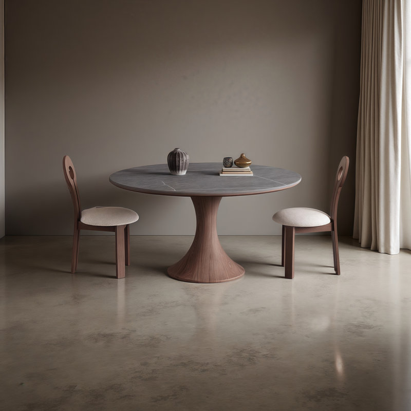 Table de salle à manger ronde, H 29,5 po x L 47,2 po x l 47,2 po