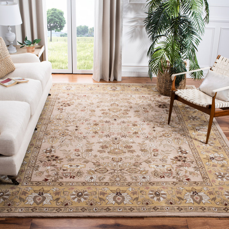 Tapis floral performance crocheté à la main Halleh, Rond 6 pi