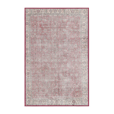 Tapis oriental gris / rouge