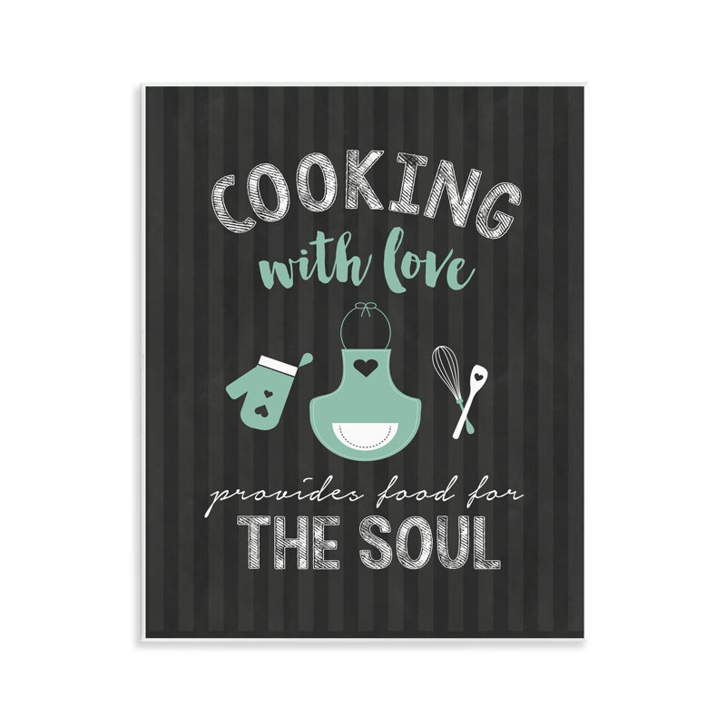 «Food For Soul», plaque murale noire et verte, design par lettré et doublé