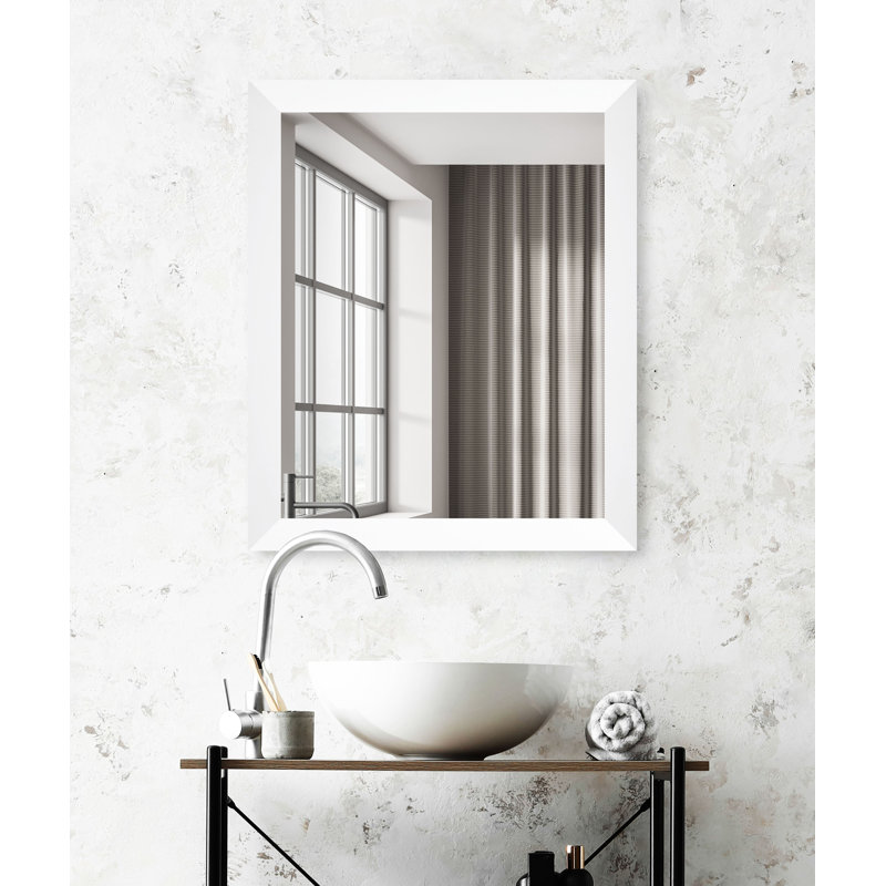 Miroir d'appoint mural Rayne, Blanc brillant