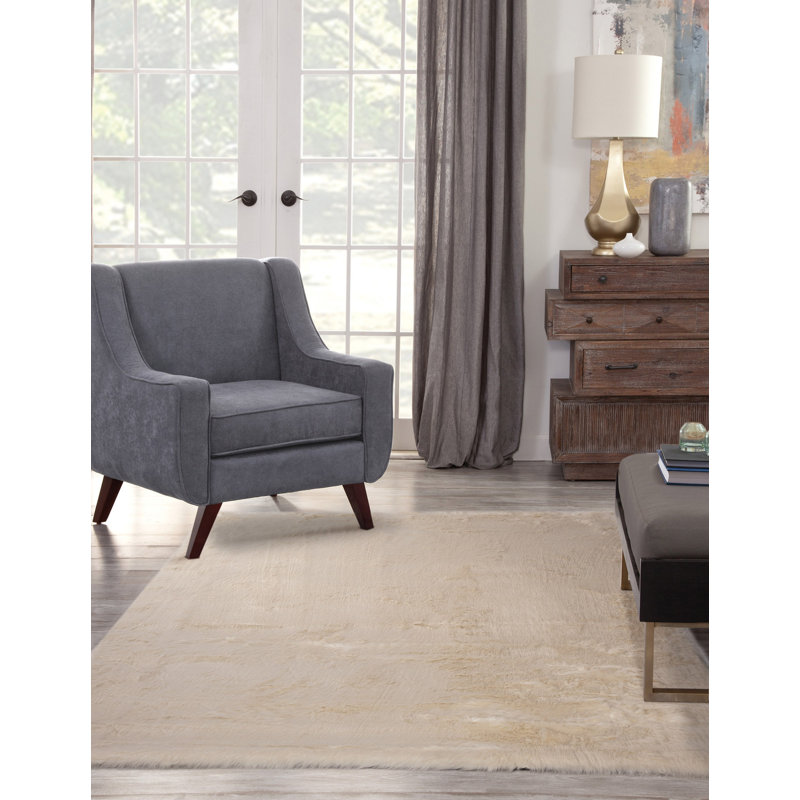 Tapis en fausse fourrure pour le salon, Rectangle de 5 pi x 8 pi