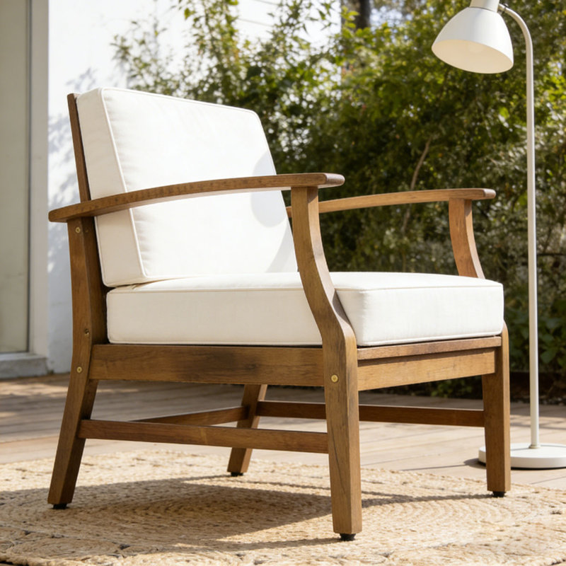 Fauteuil de patio, Crème-1 fauteuil