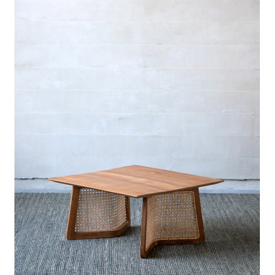 Rectangular Coffee Table with Solid Wood Table Top