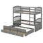 Bunk Bed With Ladder,Trundle And Drawers-1568596757